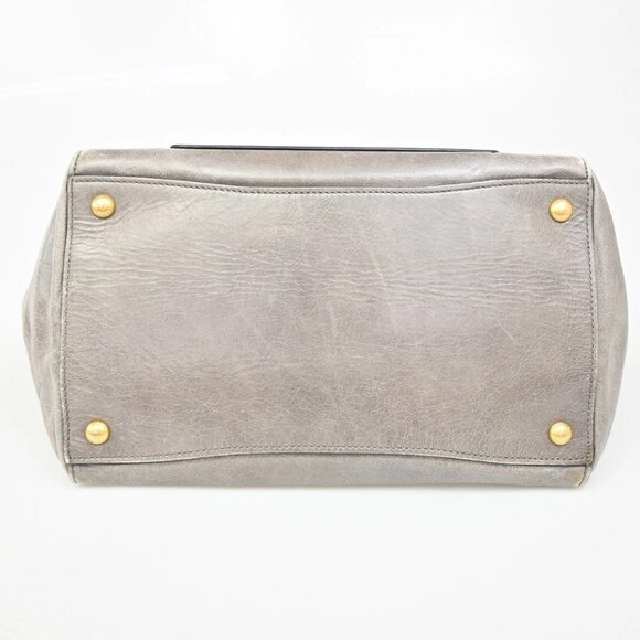 PRADA Logo 2 Way Shoulder Hand Bag Nylon Leather Gray GHW - Picture 6 of 16